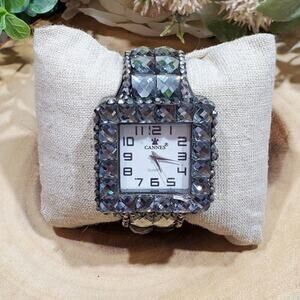 𝅺Cannes jewled Bling Rhinestone bracelet watch‎
